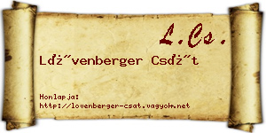 Lövenberger Csát névjegykártya